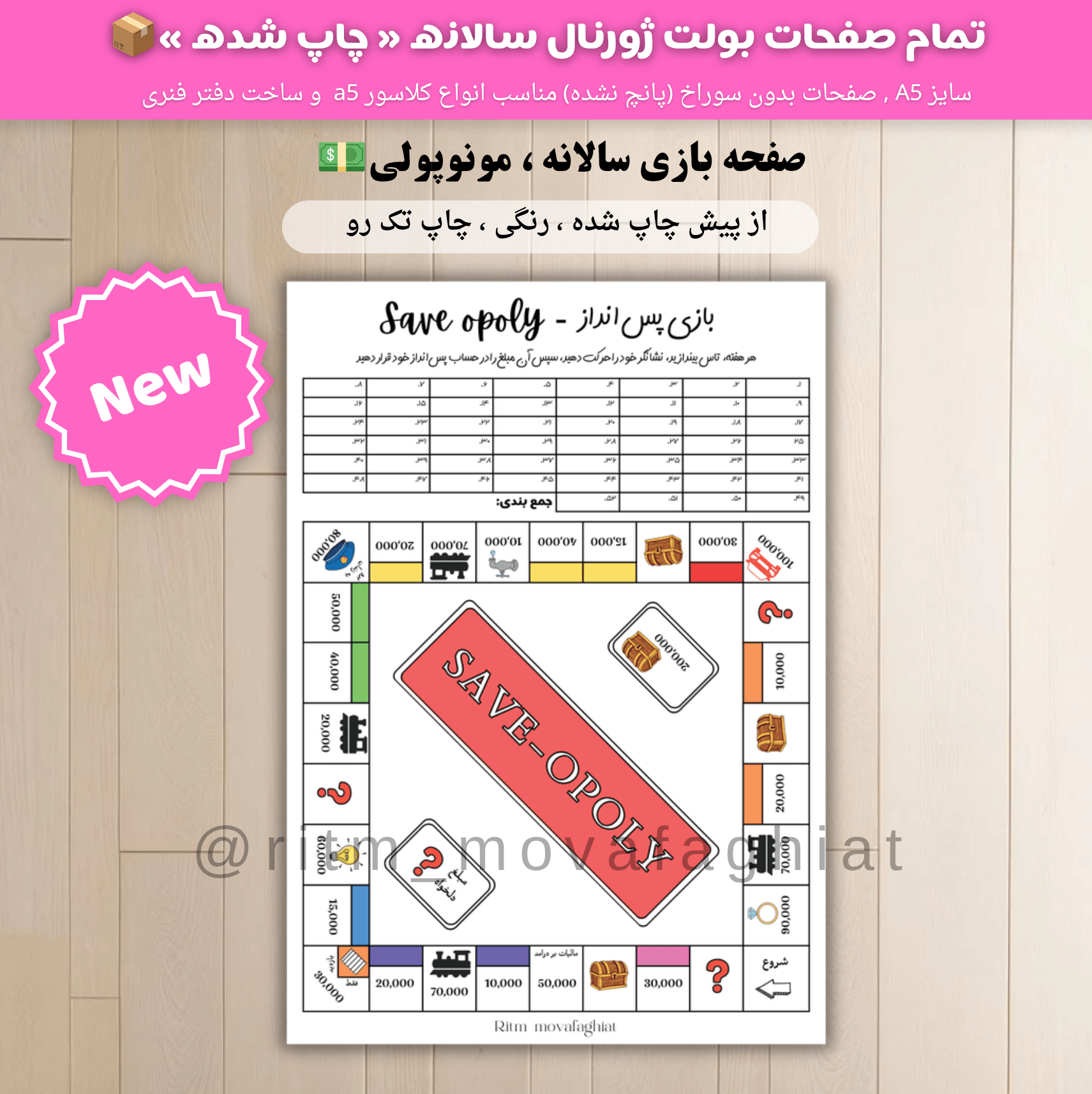 بازی پس انداز ، طرح مونوپولی🎩💸